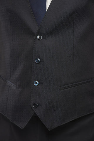 CODE Gilet in Misto Seta con Motivo Geometrico a Contrasto