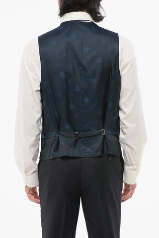 Double-Breasted Waistcoat with Geometric Pattern