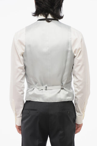 CODE Silk-Blend Double-Breasted Waistcoat With Pattern