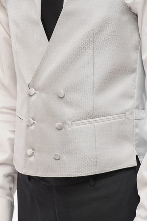 CODE Silk-Blend Double-Breasted Waistcoat With Pattern