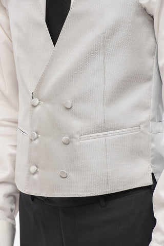 CODE Silk-Blend Double-Breasted Waistcoat With Pattern