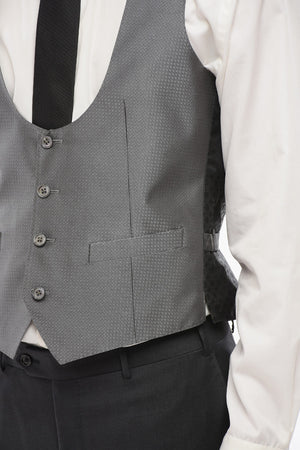 Silk 4-Button Embroidered Waistcoat with Welt Pockets