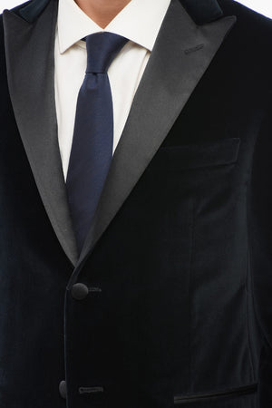 Blazer Monopetto ACADEMY CERIMONIA In Velluto Con Revers In Satin A Lancia