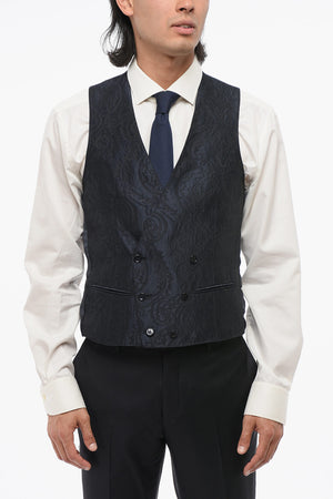 Double-Breasted Waistcoat with Damask Pattern