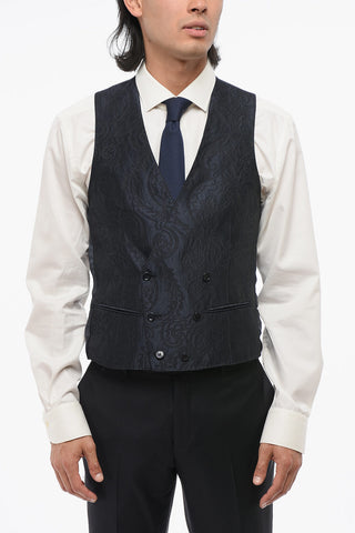Double-Breasted Waistcoat with Damask Pattern