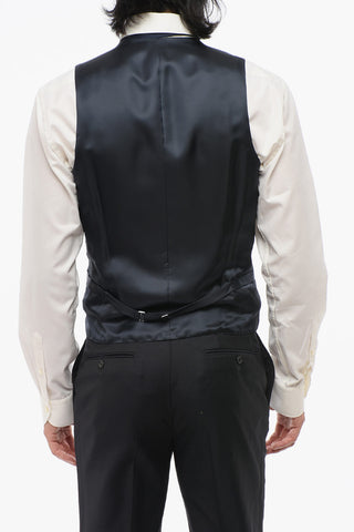 Double-Breasted Waistcoat with Damask Pattern