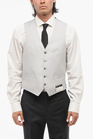 Wool 5-Button Waistcoat ACADEMY With Jetted Pockets