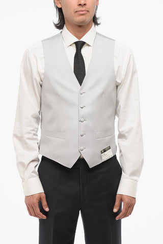 Gilet In Lana 5 Bottoni 