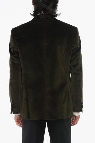 CODE Blazer Monopetto In Velluto Con Revers In Satin A Lancia