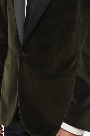 CODE Blazer Monopetto In Velluto Con Revers In Satin A Lancia
