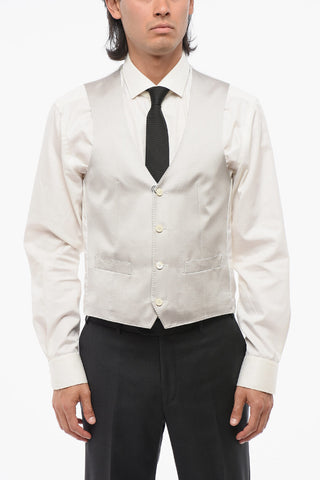 CERIMONIA ACADEMY Gilet in Raso di Seta con Tasche a Filo