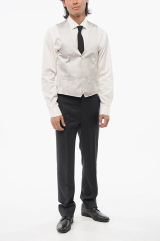 CERIMONIA ACADEMY Gilet in Raso di Seta con Tasche a Filo