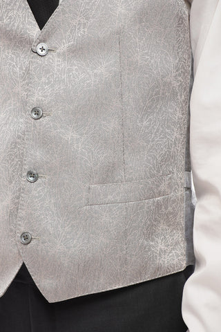 Gilet In Seta ACADEMY 4 Bottoni Ricamato Con Tasche A Filo