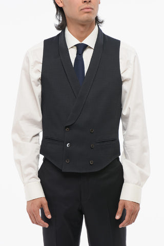 CC Collection Double-Breasted Waistcoat in Textured Fabric