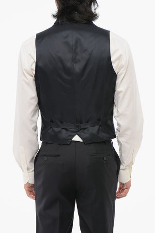 CC Collection Double-Breasted Waistcoat in Textured Fabric