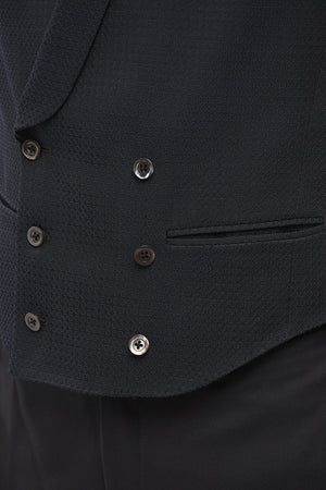 CC Collection Double-Breasted Waistcoat in Textured Fabric