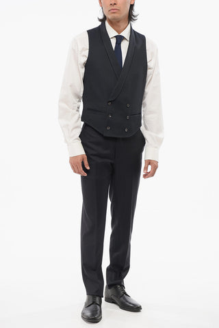 CC Collection Double-Breasted Waistcoat in Textured Fabric