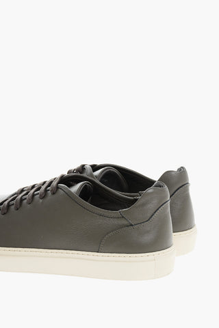 Leather Low-Top Sneakers with Contrasting Sole