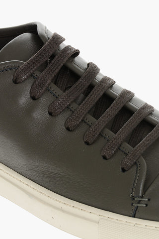 Leather Low-Top Sneakers with Contrasting Sole