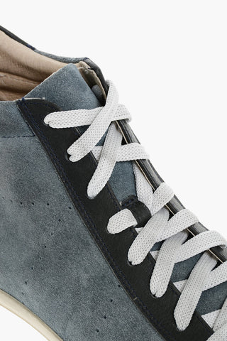 Sneakers Alte in Pelle e Suede con Lacci a Contrasto