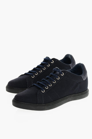 CC COLLECTION Fabric Low Top Sneakers with Suede Trims