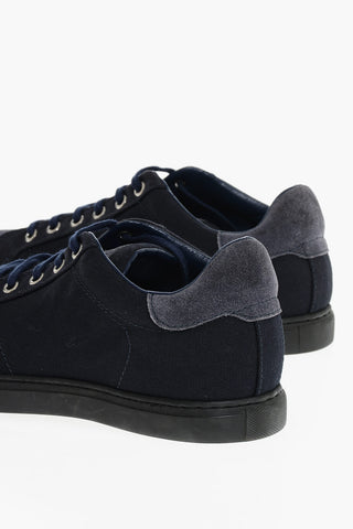CC COLLECTION Fabric Low Top Sneakers with Suede Trims