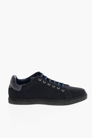 CC COLLECTION Fabric Low Top Sneakers with Suede Trims