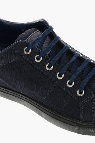 CC COLLECTION Fabric Low Top Sneakers with Suede Trims