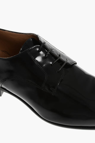 Scarpe Derby in Vernice a Tinta Unita