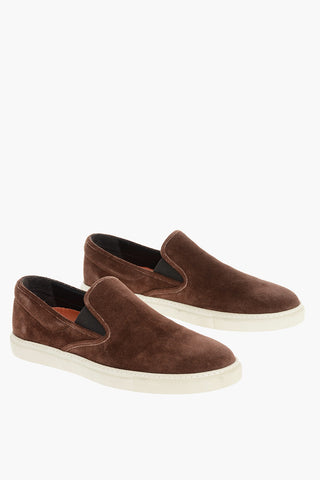 ID Suede Slip On Sneakers with Contrasting Sole
