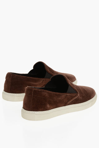 ID Suede Slip On Sneakers with Contrasting Sole