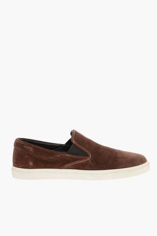 ID Suede Slip On Sneakers with Contrasting Sole