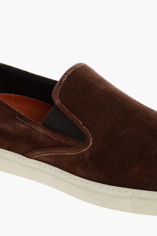 ID Suede Slip On Sneakers with Contrasting Sole