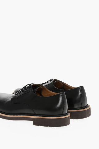 Scarpe Derby in Pelle a Tinta Unita