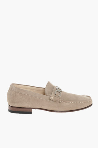 ID Suede Bit Loafers with Silver-Tone Detail