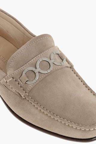 ID Suede Bit Loafers with Silver-Tone Detail