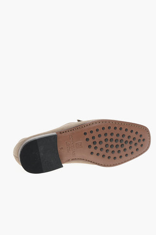 ID Suede Bit Loafers with Silver-Tone Detail