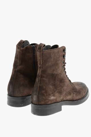Solid Color Suede Ankle Boots with Side Zip