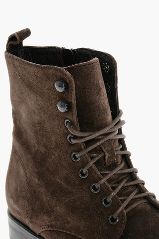 Solid Color Suede Ankle Boots with Side Zip