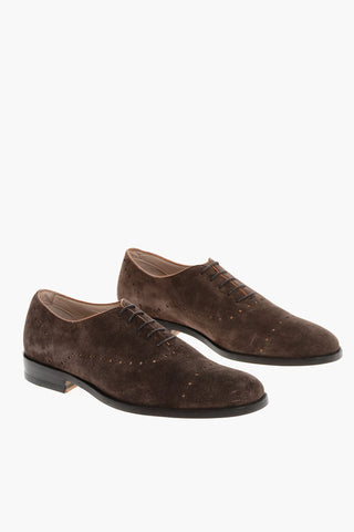 Solid Color Suede Quarter Brogues Oxford Shoes