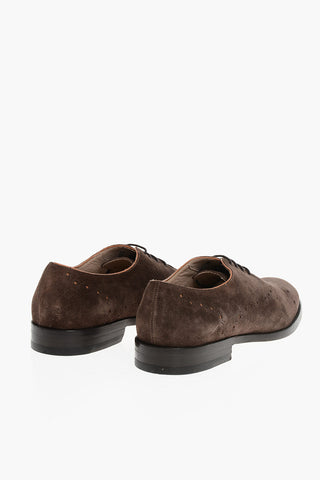 Solid Color Suede Quarter Brogues Oxford Shoes