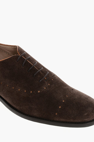 Solid Color Suede Quarter Brogues Oxford Shoes