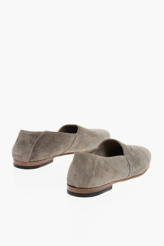 Mocassini Slipper in Camoscio a Tinta Unita