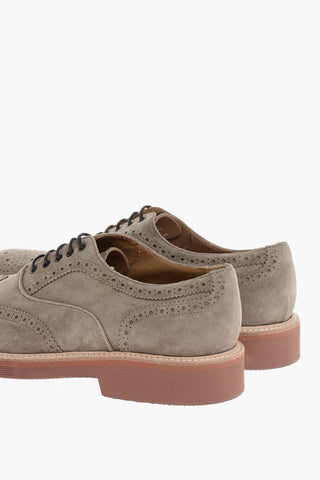 ID Suede Full Brogues Oxford Shoes with Vibram Sole