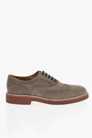 ID Suede Full Brogues Oxford Shoes with Vibram Sole