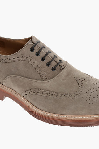 ID Suede Full Brogues Oxford Shoes with Vibram Sole