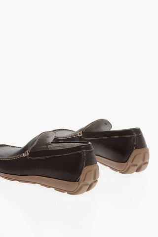 Leather Moccasins with Square Toe