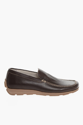 Leather Moccasins with Square Toe
