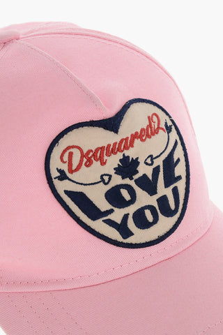 Gabardine DSQUARED LOVE YOU Cap with Contrasting Patch