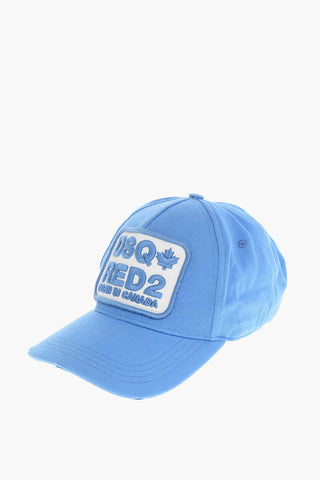 Cappello Baseball in Gabardina di Cotone con Logo in Rilievo